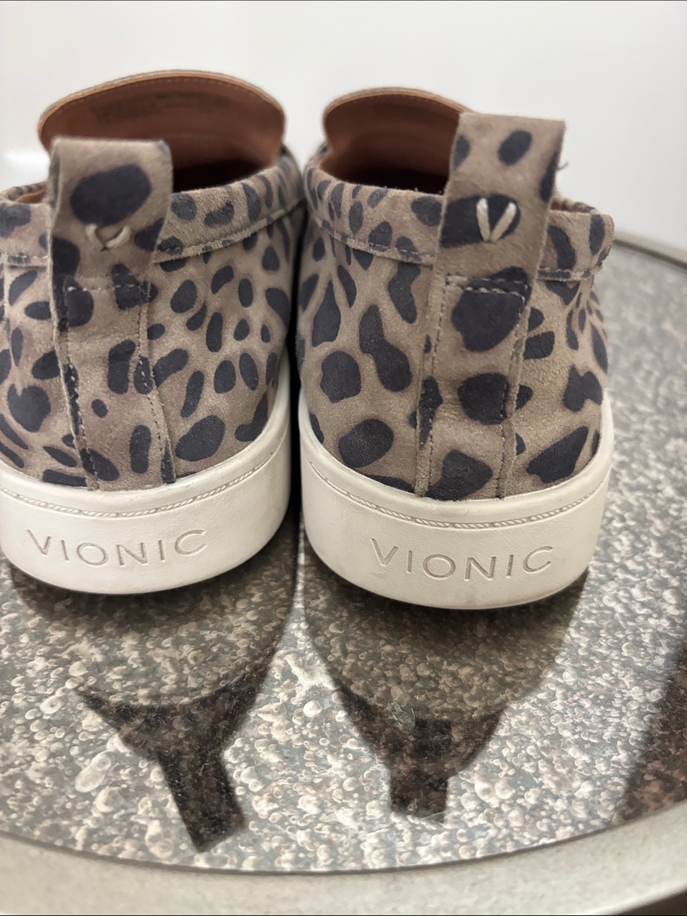 Vionic Taupe and Black Leopard-Print Slip-On Loafers - Picture 5 of 6
